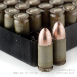 50 Rounds of 9mm Ammo by Brown Bear - 115gr FMJ