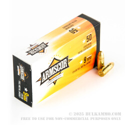 1000 Rounds of 9mm Ammo by Armscor - 124gr FMJ