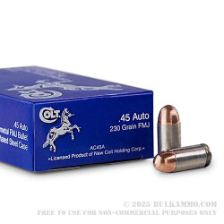 50 Rounds of .45 ACP Ammo by Colt - 230gr FMJ