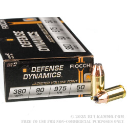 1000 Rounds of .380 ACP Ammo by Fiocchi - 90gr JHP