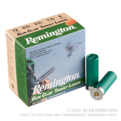 250 Rounds of 12ga Ammo by Remington Gun Club - 1 1/8 ounce #8 shot