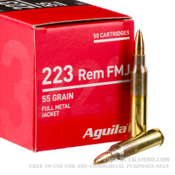 1000 Rounds of .223 Ammo by Aguila - 55gr FMJ