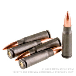 1000 Rounds of 7.62x39mm Ammo by Wolf WPA Polyformance - 123gr FMJ