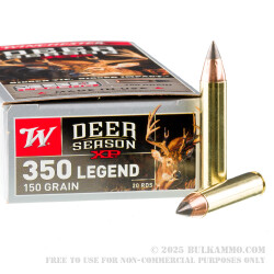 200 Rounds of .350 Legend Ammo by Winchester Deer Season XP - 150gr XP