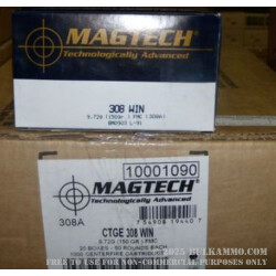 50 Rounds of .308 Win Ammo by Magtech - 150gr FMJBT
