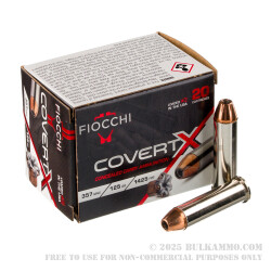 20 Rounds of .357 Mag Ammo by Fiocchi CovertX - 125gr JHP