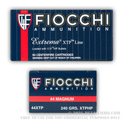 50 Rounds of .44 Mag Ammo by Fiocchi - 240gr XTP JHP