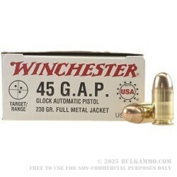 45 GAP 230 gr FMJ Winchester USA Ammo
