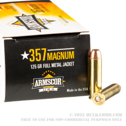 50 Rounds of .357 Mag Ammo by Armscor USA - 125gr FMJ