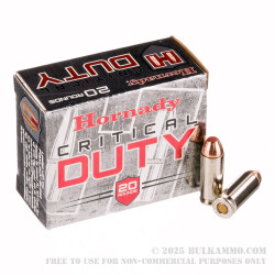 20 Rounds of 10mm Ammo by Hornady Critical Duty - 175  Grain FTX