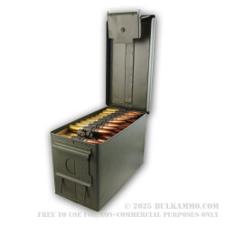 100 Rounds of .50 BMG Linked Ammo by Lake City in Ammo Can - 660 gr FMJ