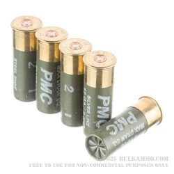 12 ga - 2-3/4" - 1 1/8 oz. - Steel #2 Shot - High Velocity Magnum Steel Load - PMC - 250 Rounds