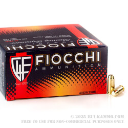 1000 Rounds of .40 S&W Ammo by Fiocchi - 165gr FMJ