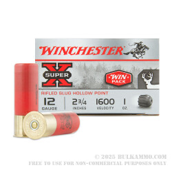 150 Rounds of 12ga Ammo by Winchester Super-X - 1 ounce Rifled Slug