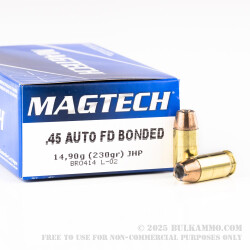 1000 Rounds of .45 ACP Ammo by Magtech First Defense - 230gr JHP