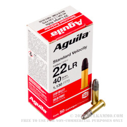 2000 Rounds of .22 LR Ammo by Aguila - 40gr LRN