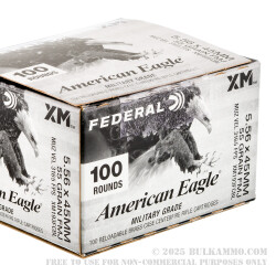 500 Rounds of 5.56x45 Ammo by Federal American Eagle - 55gr FMJ XM193