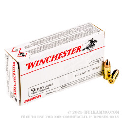50 Rounds of 9mm Ammo by Winchester - 124gr FMJ