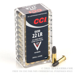 50 Rounds of .22 LR Ammo by CCI - 40gr LFN