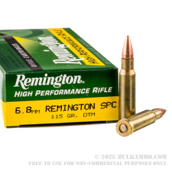 200 Rounds of 6.8 SPC Ammo by Remington Express - 115gr OTM