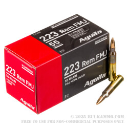 50 Rounds of .223 Ammo by Aguila - 55gr FMJ