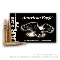 30 Rounds of XM193 5.56x45 Ammo by Federal - 55gr FMJBT on Stripper Clips