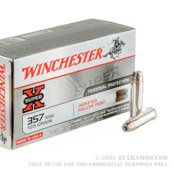 50 Rounds of .357 Mag Ammo by Winchester Super-X - 125gr JHP
