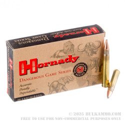 20 Rounds of .375 H&H Mag Ammo by Hornady - 270gr SP