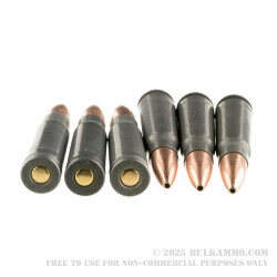 1000 Rounds of 7.62x39mm Ammo by Wolf Military Classic - 124gr HP