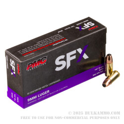 50 Rounds of 9mm Ammo by PMC SFX - 147gr JHP