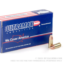 50 Rounds of 9mm Ammo by Ultramax - 115gr FMJ