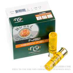 250 Rounds of 20ga Ammo by NobelSport Heavy Field - 1 ounce #6 shot