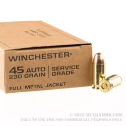 50 Rounds of .45 ACP Ammo by Winchester - 230gr FMJ