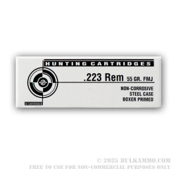 500  Rounds of .223 Ammo by Tula - 55gr FMJ
