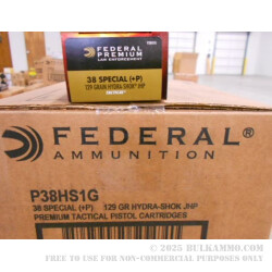 50 Rounds of .38 Spl +P+ Ammo by Federal - 147gr JHP