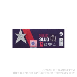 250 Rounds of 12ga Ammo by Stars & Stripes - 2-3/4" 1 oz. Rifled Slug