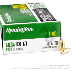 250 Rounds of .45 ACP Ammo by Remington - 230gr MC review