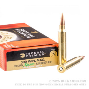 20 Rounds of .300 Win Mag Ammo by Federal - 190gr Sierra Matchking HPBT  review