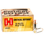 25 Rounds of .32 ACP Ammo by Hornady Critical Defense - 60gr FTX