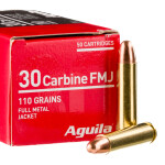 1000 Rounds of .30 Carbine Ammo by Aguila - 110gr FMJ