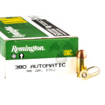 500 Rounds of .380 ACP Ammo by Remington UMC- 95gr MC