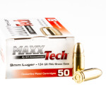 500 Rounds of 9mm Ammo by MAXX Tech - 124gr FMJ