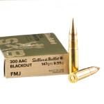 500 Rounds of .300 AAC Blackout Ammo by Sellier & Bellot - 147gr FMJ