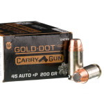 20 Rounds of .45 ACP +P Ammo by Speer Gold Dot G2 Carry Gun - 200gr JHP