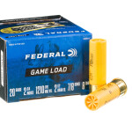 250 Rounds of 20ga Ammo by Federal Game Shok - 7/8 ounce #8 shot