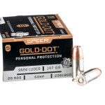 200 Rounds of 9mm Ammo by Speer Gold Dot - 147gr JHP