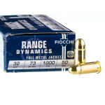50 Rounds of .32 ACP Ammo by Fiocchi - 73gr FMJ