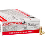 1000 Rounds of 9mm Ammo by Winchester USA - 115gr FMJ