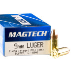 50 Rounds of 9mm Ammo by Magtech - 115gr FMJ