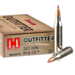 20 Rounds of .243 Win Ammo by Hornady Outfitter - 80gr CX